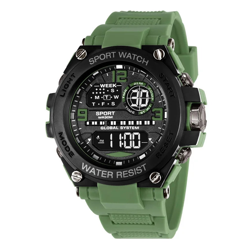 Men Waterproof  Sports Watches Multifunction Electronic Watches Anti Drop and Shock-absorbing Wristwatches