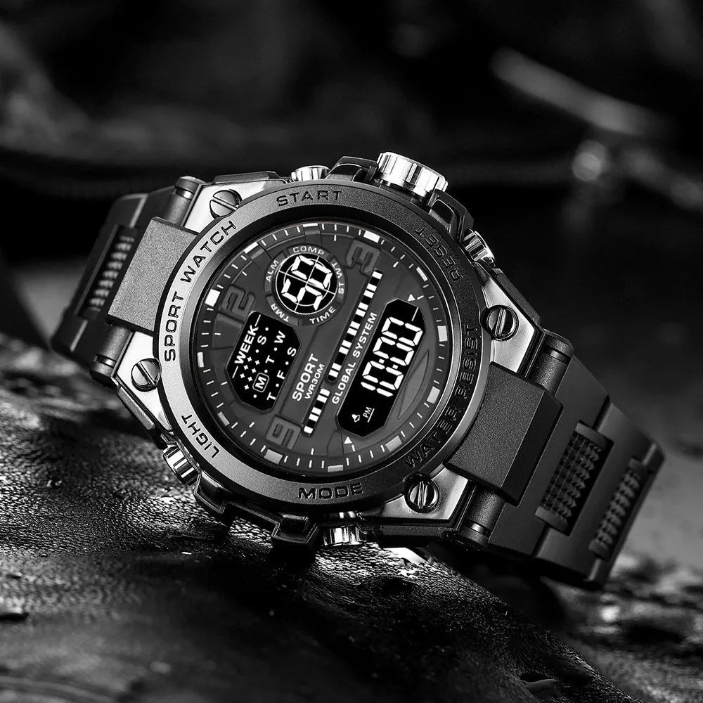 Men Waterproof  Sports Watches Multifunction Electronic Watches Anti Drop and Shock-absorbing Wristwatches