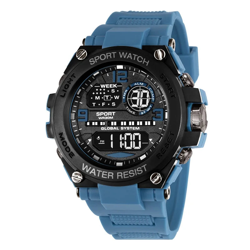 Men Waterproof  Sports Watches Multifunction Electronic Watches Anti Drop and Shock-absorbing Wristwatches