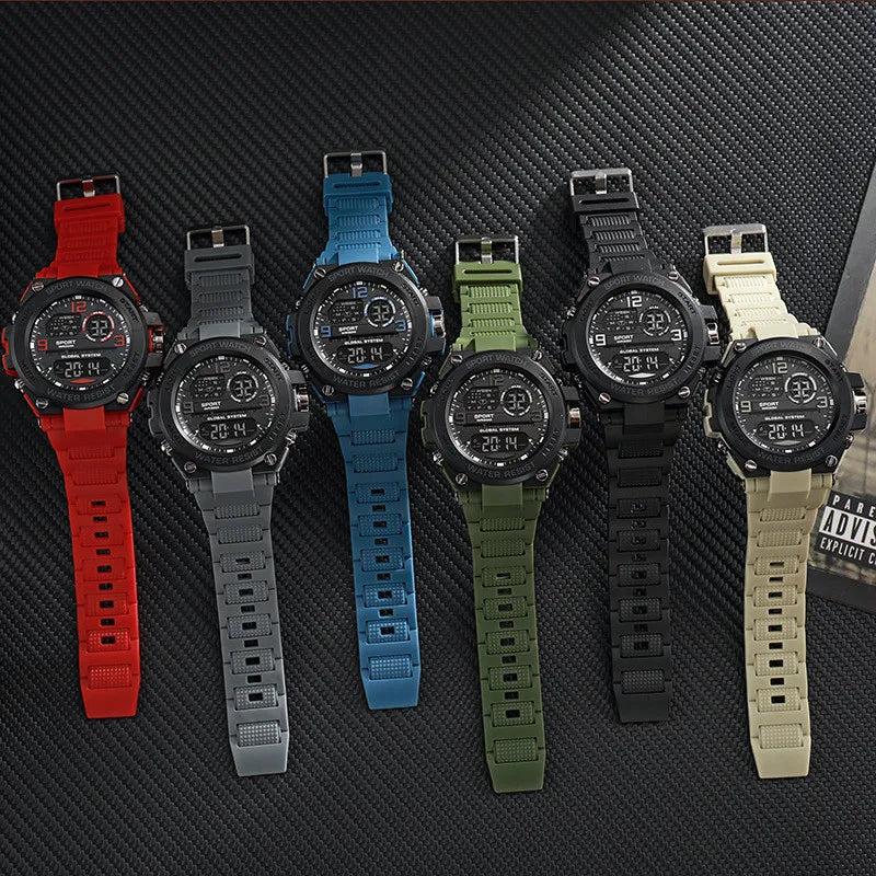 Men Waterproof  Sports Watches Multifunction Electronic Watches Anti Drop and Shock-absorbing Wristwatches