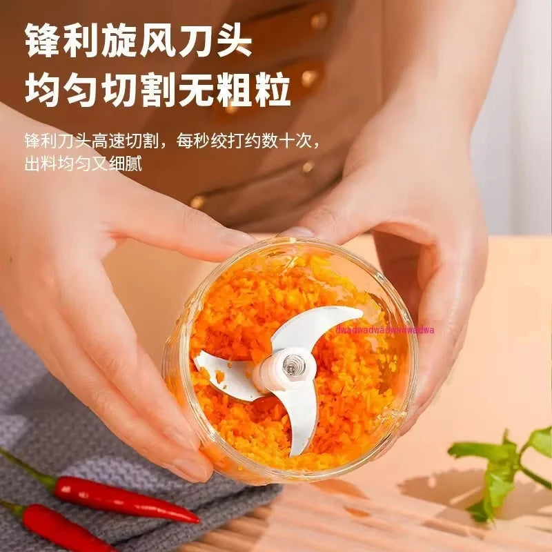 USB portable garlic beater 260ML garlic grinder 2-plade mini chopper electric meat grinder kitchen small tool vegetable chopper