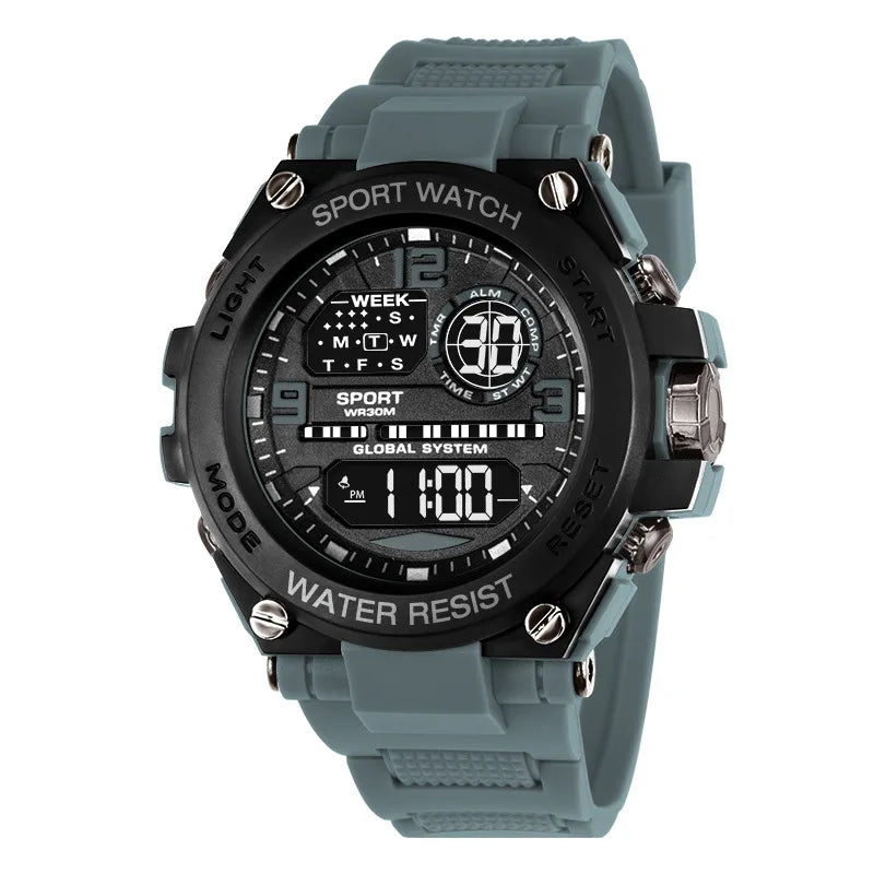 Men Waterproof  Sports Watches Multifunction Electronic Watches Anti Drop and Shock-absorbing Wristwatches